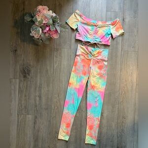 EVYFIT ACTIVEWEAR TIE DYE ATHLETIC OUTFIT SET